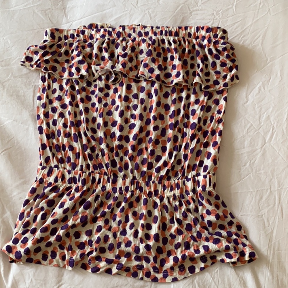 Purple spotted soft tube top S
